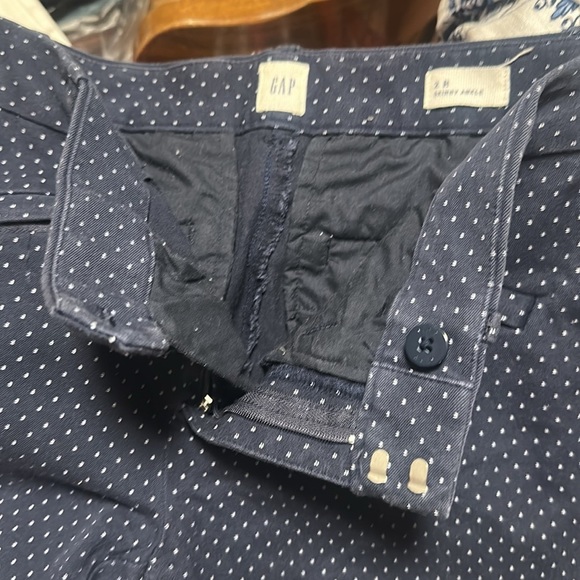 GAP Dark Blue Skinny Ankle Pants with White Dots - Picture 11 of 12